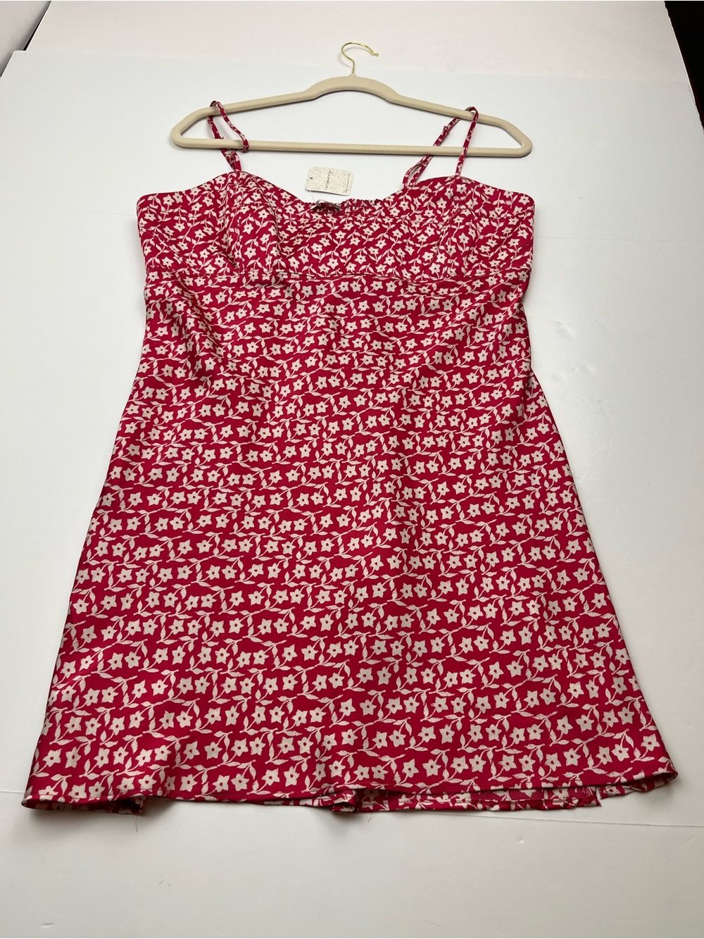 Intimately Free People On Our Radar Slip Dress Floral Red Cherry‎ Combo XL NEW